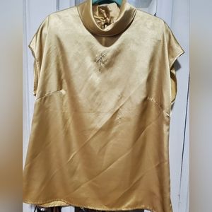 Vintage satin high neck top